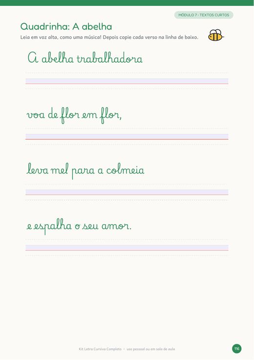 MÓDULO 7 • TEXTOS CURTOS Quadrinha: A ab